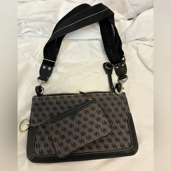 Dooney & Bourke Black and Gray Messenger Bag - Picture 2 of 4